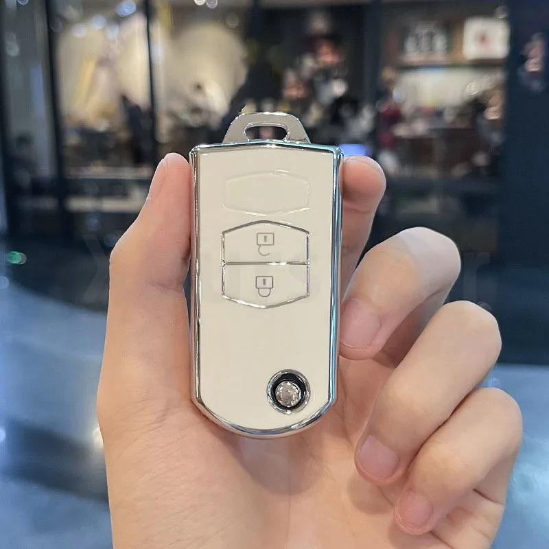 For Mazda 2 3 5 6 CX7 CX9 RX8 MX5 MPV Demio 2 3 Buttons TPU Car Key Case Remote Key Holder Cover Shell Fob Bag Protector