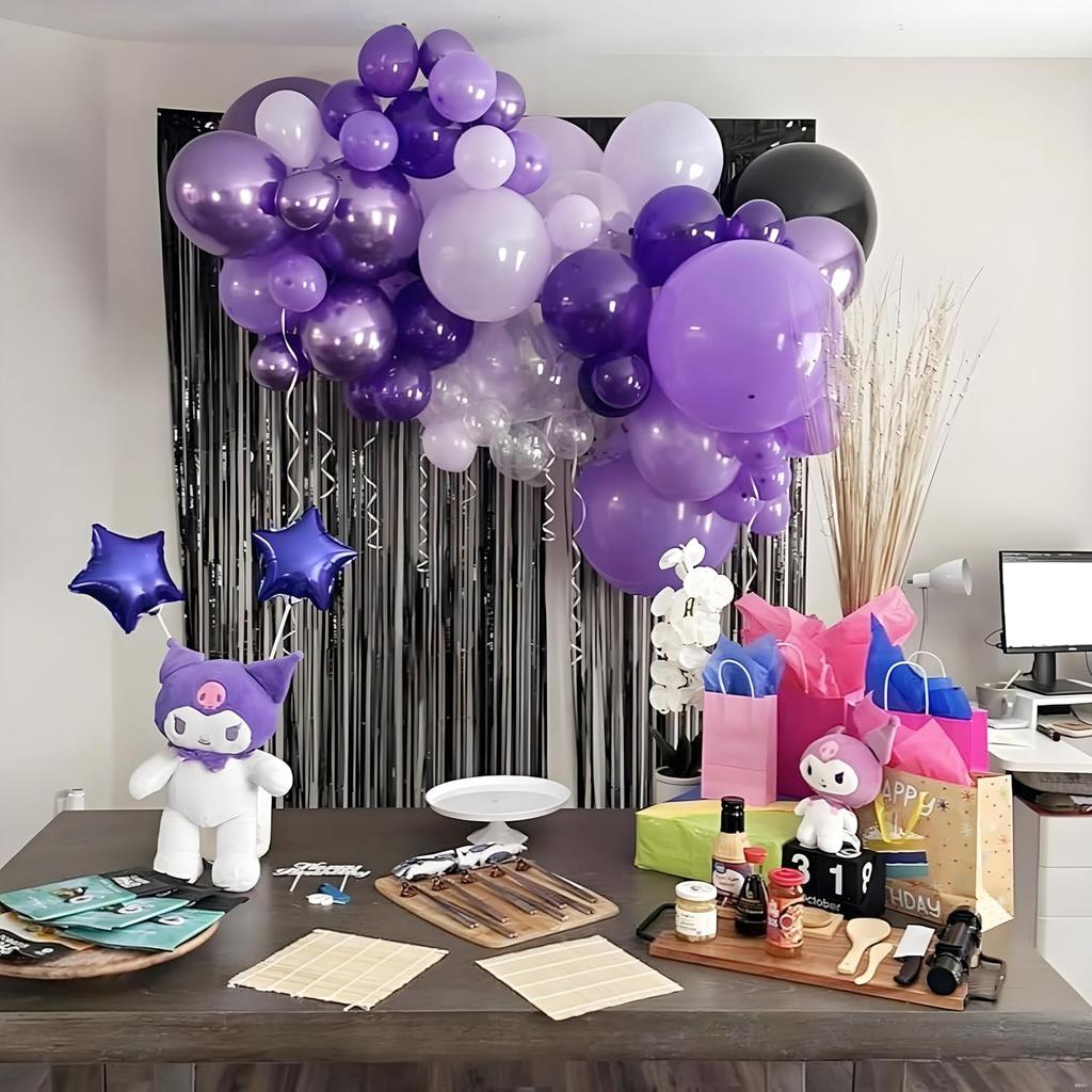 12inch 50pcs purple balloon with confetti latex balloon set, suitable for weddings, birthdays, themed parties, family gatherings