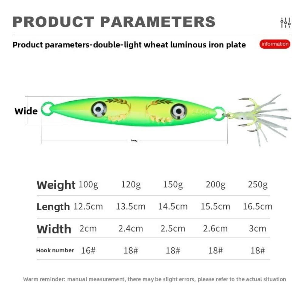 Hook Stripe Luminous UV Fishing Bait 200g 250g Slow Sinking Jig Glow Jig Lure UV Fishing