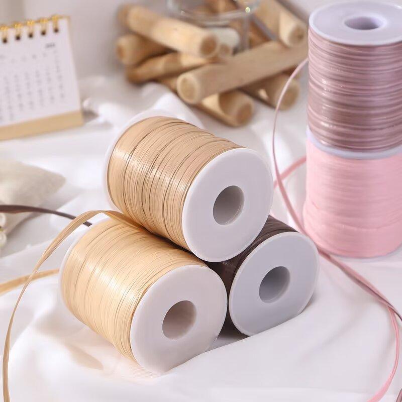 50G/120m,Raffia Thread Hook Hat Ribbon Thread Summer Chiffon Yarn Transparent Decoration Hand-woven Big Eaves Hat DIY Material