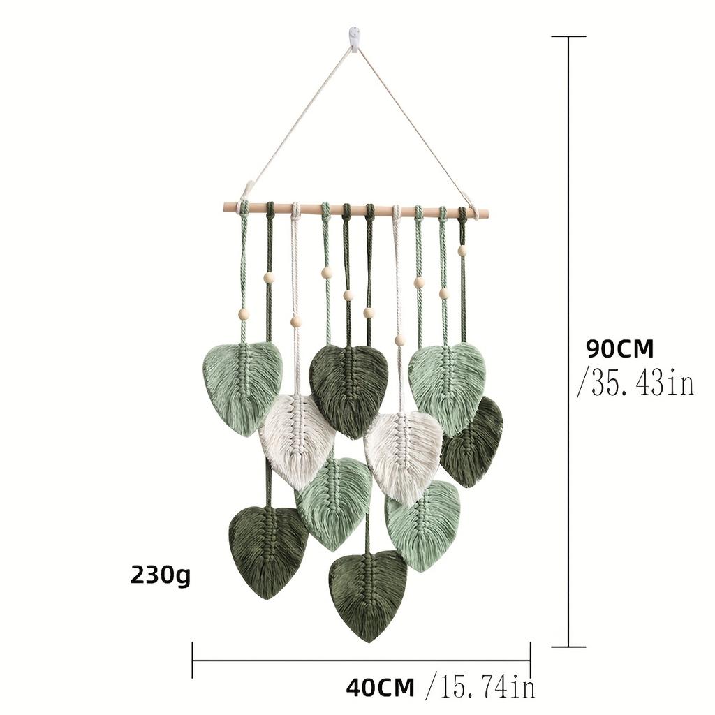 1 Piece Macrame Jungle Nursery Decor, Leaf Garland, Green Theme Decor, Nursery, Classroom Room Decor, Christmas Gift