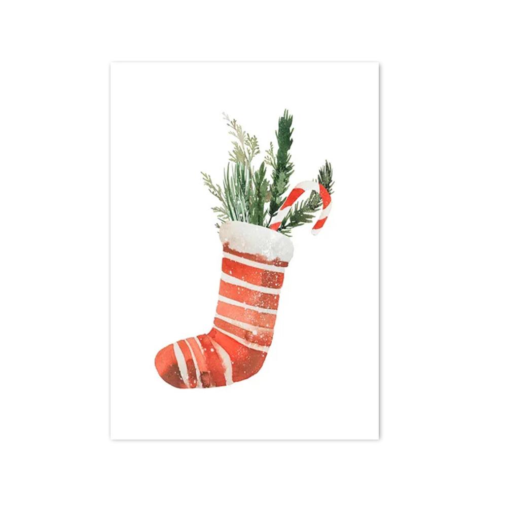 Cartoon Christmas Holiday Tree Sock Snowman Car Dog Wall Art Canvas Painting Posters And Prints Wall Pictures Kids Room Decor