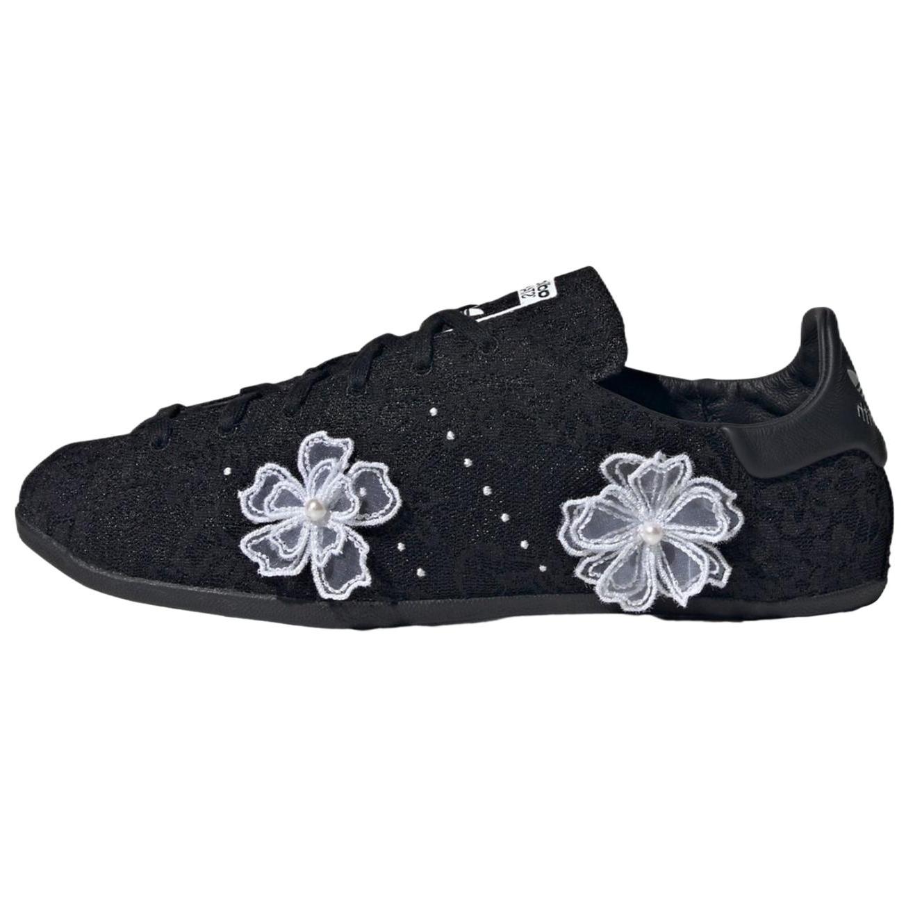 

atmos pink x adidas Stan Smith Lo Pro Floral Lace Women Sneakers Black Core-Black Footwear-White JR4475 40⅔