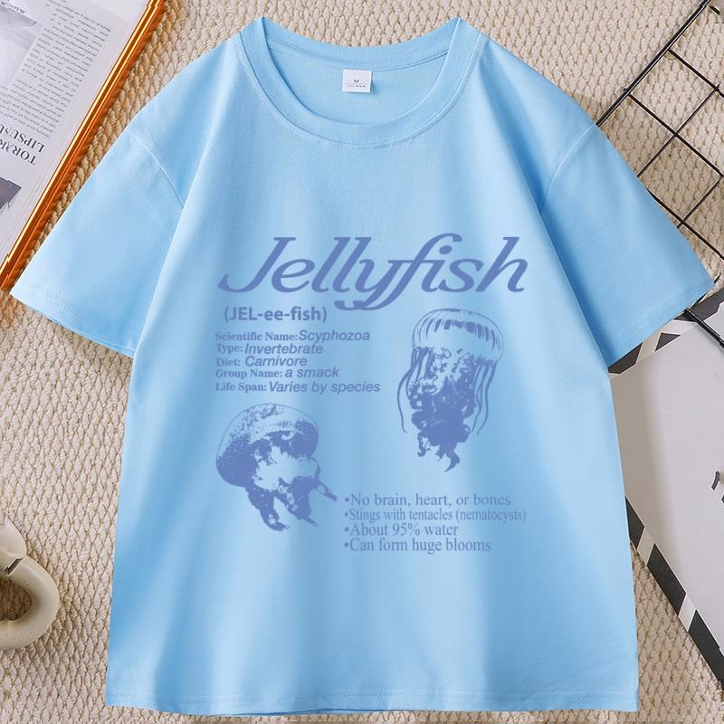 

Jellyfish Vintage 90s Graphic TShirt Retro Ocean Biology Info Tee Marine Animal Facts T Shirt Cute Sea Creature Nature Clothes 4XL