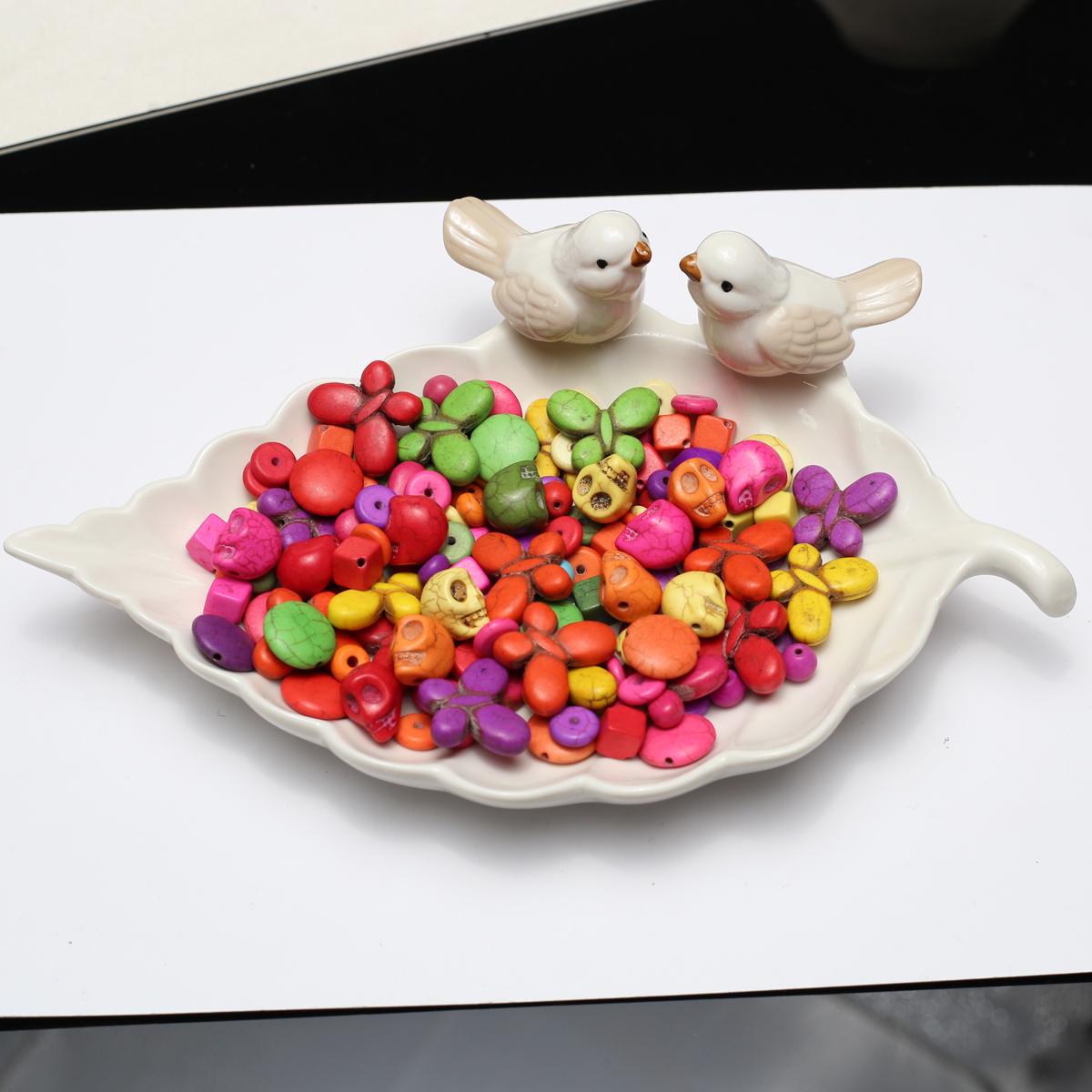 100 шт./упак. цветные синтетические бирюзовые бусины — фото 3