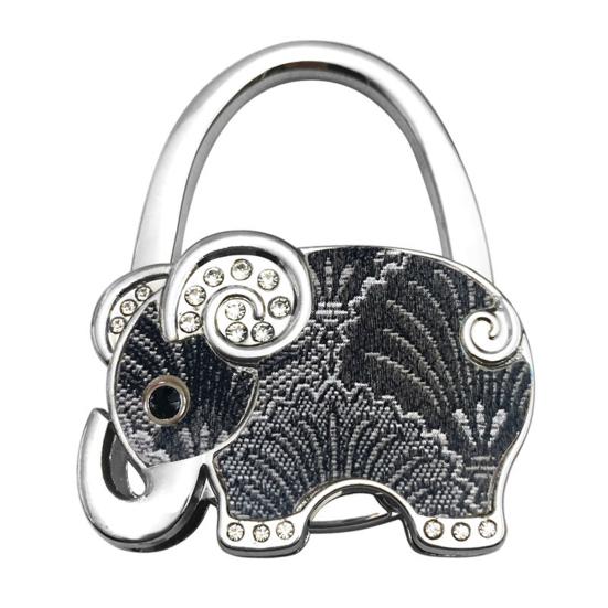 Elephant Handbag Hook Foldable Alloy Bag Hanger with Non-Slip Base Portable Table Bag Wallet