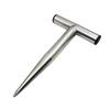 Hand Held Tool Stainless Steel Soil Puncher Comfortable Handle Easily Cleaning Plant Hole Digger T-shaped Hand Dibble Sowing