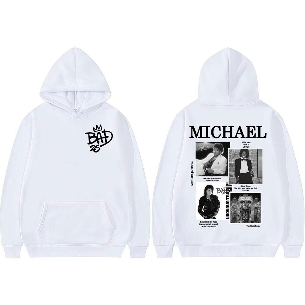 King of Pop Michael Jackson Bad Era World Tour Sweatshirt Men Women Fashion Gothic Oversized Hoodies Ooded
