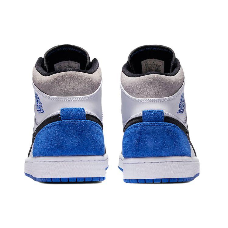 Air Jordan 1 Mid SE Royal Black Toe Men Sneakers Blue White Light-Solar-Flare-Heather 852542-102