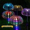 Solar Color-Changing Fiber Optic Jellyfish Garden Stake Light - Outdoor Decorative Reed Lamp for Lawn, Courtyard, or Villa