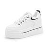Platform white shoes women's 2025 new spring breathable leather inner height increase women's shoes sports and leisure shoes versatile board shoes