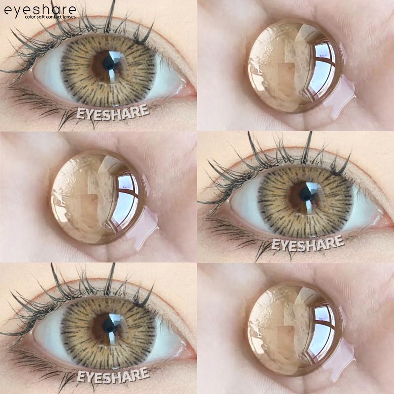 EYESHARE 1 Pair BUBBLE Gray Contact Lenses for Eyes Brown Natural Korean Softlens Beauty Eye Makeup Lens