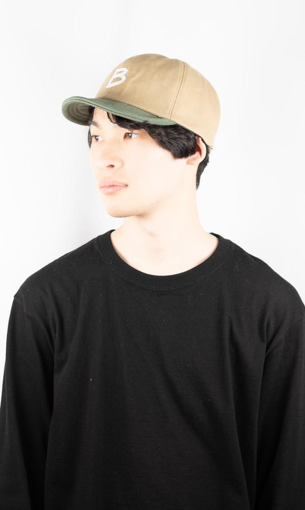 Umpire Cap B Cap Large Size Short Brim Cap L Beige Khaki [Fabulous] Two-tone Size, 60.0-63.0 Cm,