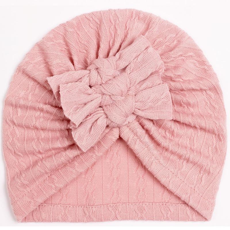 New Baby Bag Hat, Baby Solid Color Pattern Bow Hat, Children's Indian Hat