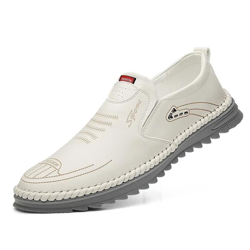 Fashion Hot Sale Men Casual Shoes  2024 Summer White Shoes Soft Gluten Sole Wear-resistant Breathable Fashion Men's Shoes Tide Sneaker