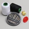 Black Thread Needle & Sewing Kit: Durable Household Mending Set with Colored Box & Small Spool