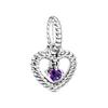 Inlaid Design Silver Pendant Women's Purple 798854C03
