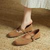 Fashion Women Mary Jane Ballet Shoes Cow Suede Genuine Leather Flats Woman Classic Square Toe Fashion Street Flats Ladies Soft Loafers