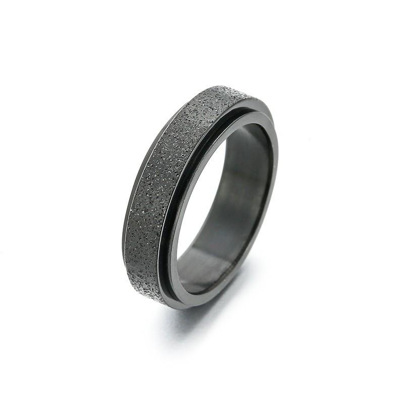 Unisex Titanium Steel Frosted Spinner Ring - Simple Decompression Design, Colorful Finish