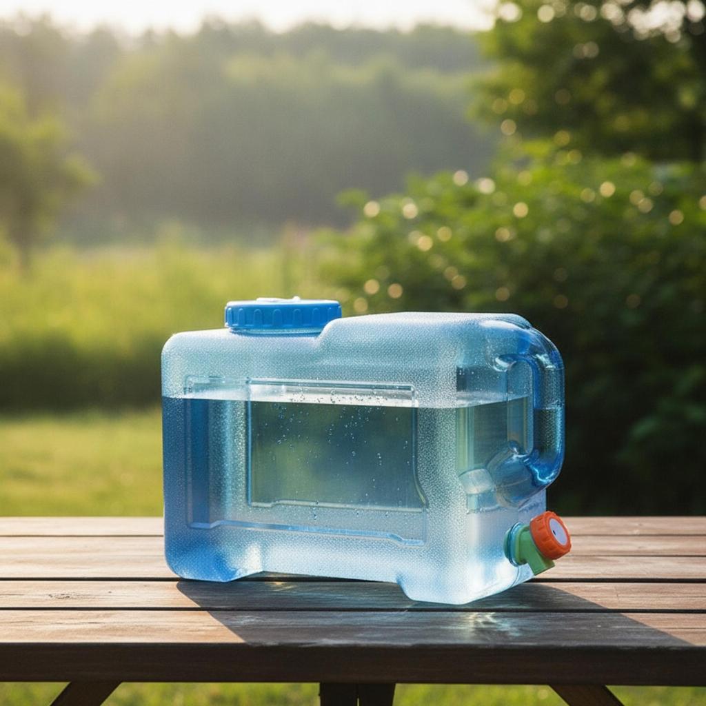 Water Container with Spigot FoodGrade Jug Rectangular for Campers, Journeyers,
