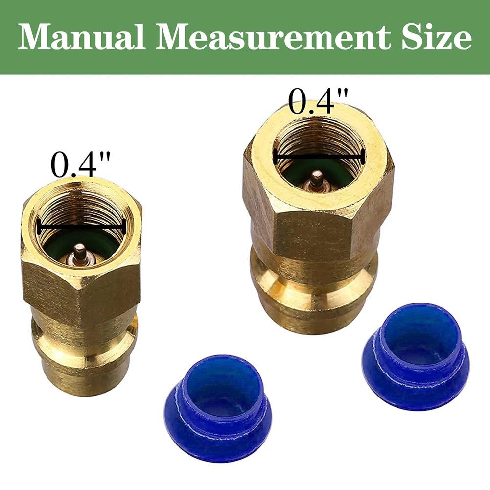 2Pc R12 To R134A Air-Condition A/C Filling Valve Fitting Port Adapter Retrofit Charging Port Adapter Quick Disconnect Coupler