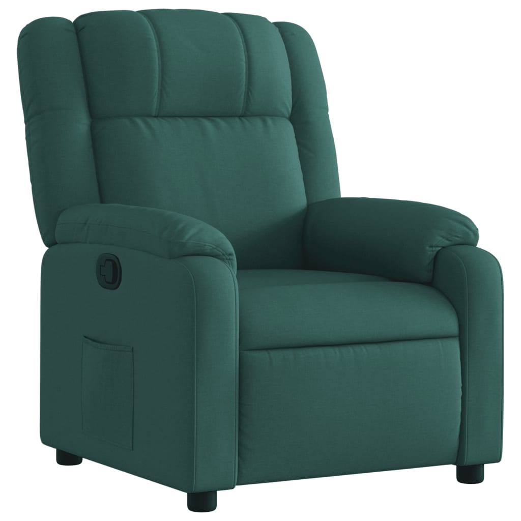 Recliner Chair Dark Green Fabric
