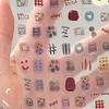 Summer Jelly Short Nail Stickers Cute Funny Scrapbooking Decals 3D Transparent Embossed Self Adhesive for DIY Nail Art