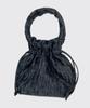 A By A Black Wrinkle Drawstring Handle Pouch