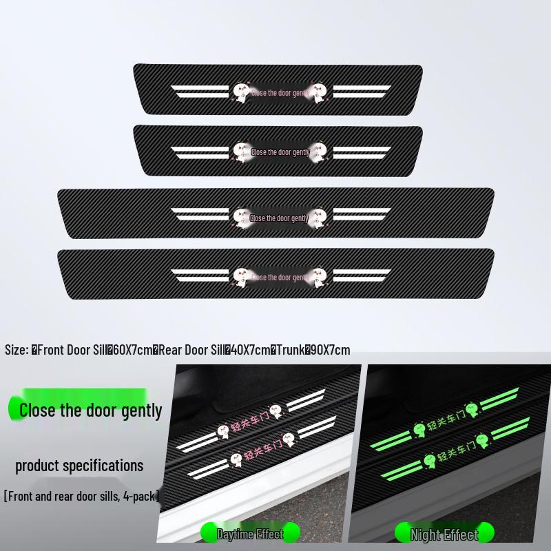 Compatible Door Sill Trim and Protective Anti-Stepping Stickers for Haval H6, M6, H9, Big Dog, First Love, and F7 - Glow-in-the-Dark Option Available.