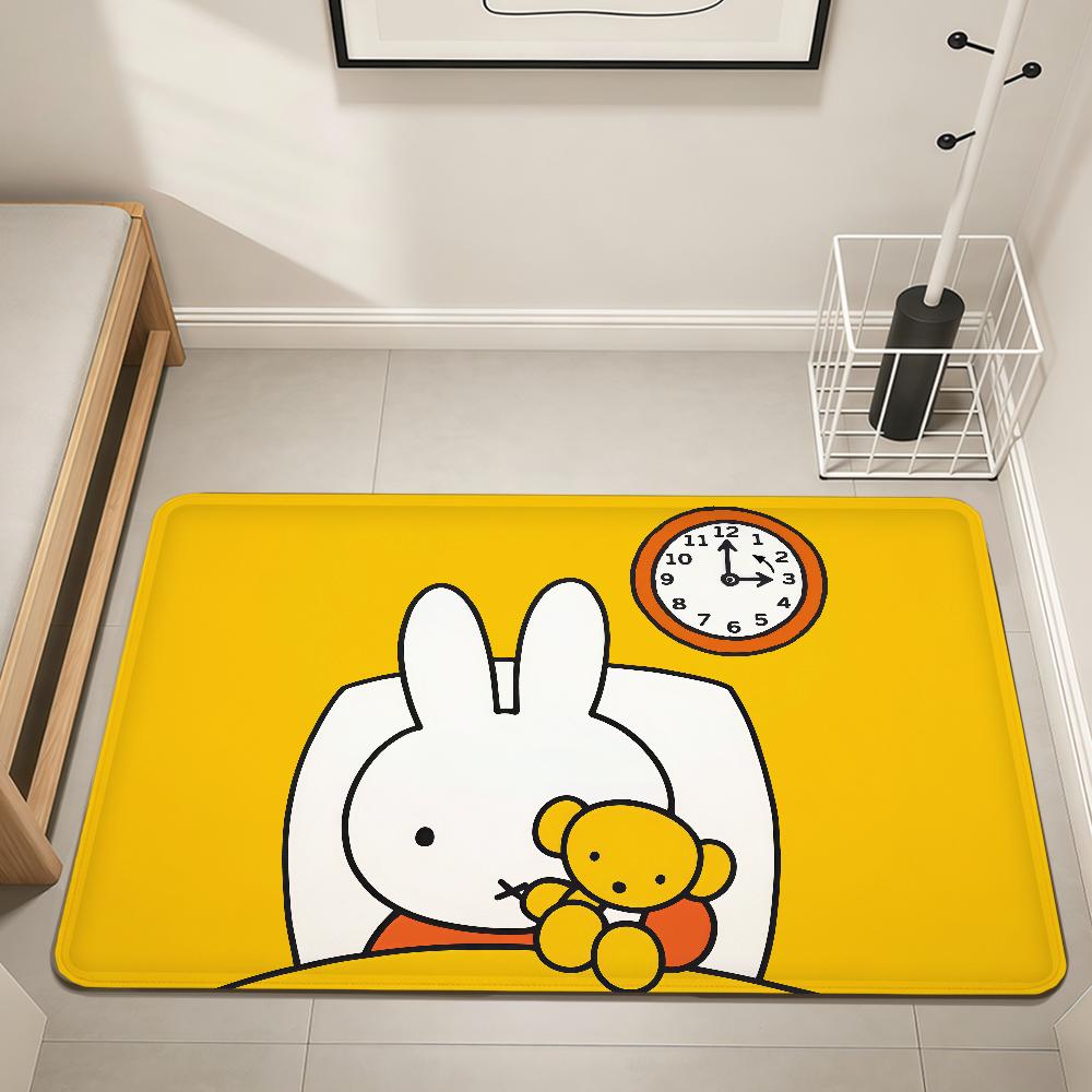 Cartoon Bunny Rabbit kawaii funny M-Miffy Home Bed Rug Kitchen Bath Floormat Hallway Balcony Carpet Entrance Doormat hogar Decor