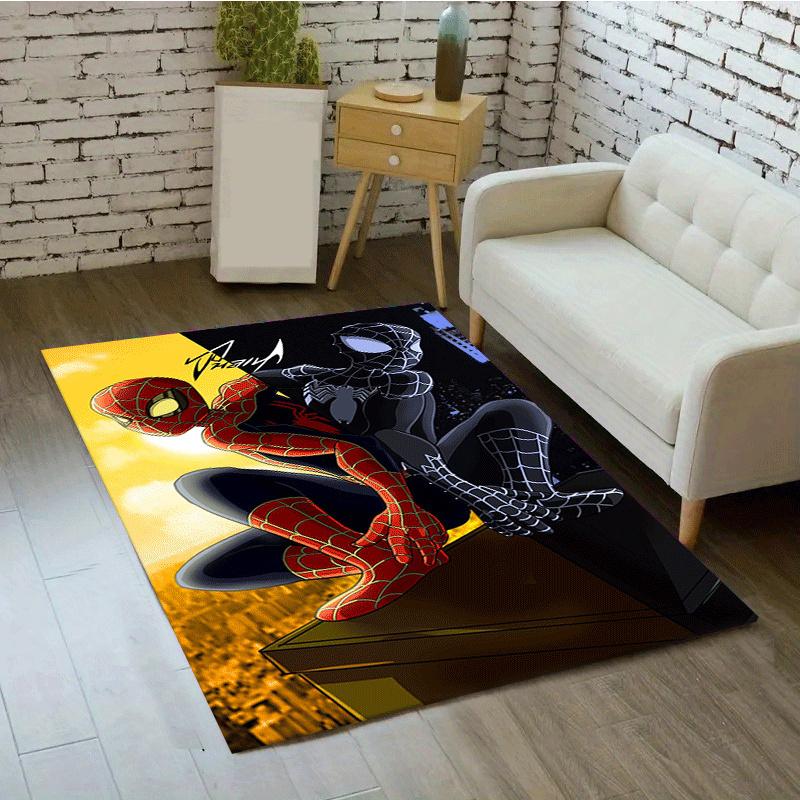 1pc Spider-Man Pattern Area Rug Soft Flannel Floor Mat for Living Room,Office,Bedroom and Carpet,Sofa Coffee Table Floor Mat