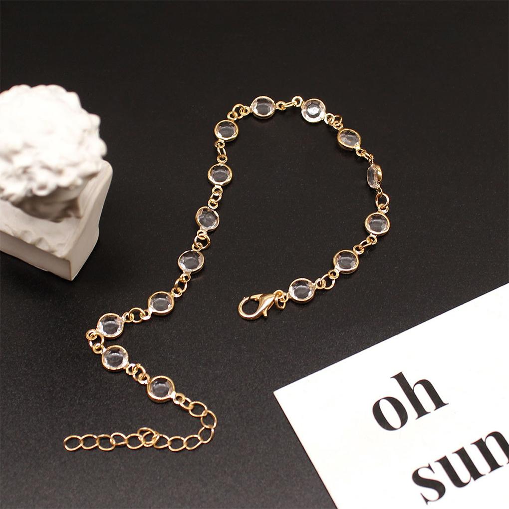 Anklet Adjustable with Rhinestones Fashion Accessory Wedding Ankle Bracelets Foot Chains Women's Anklets for Valentines Day