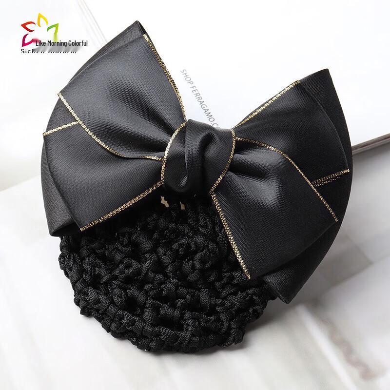 Professional Hairnet with Gold Edge Bow One Size