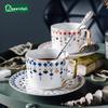 European Style Court Golden Edged Bone China Coffee Cup Office Light Luxury Mug Afternoon Tea Cups Household Drinkware