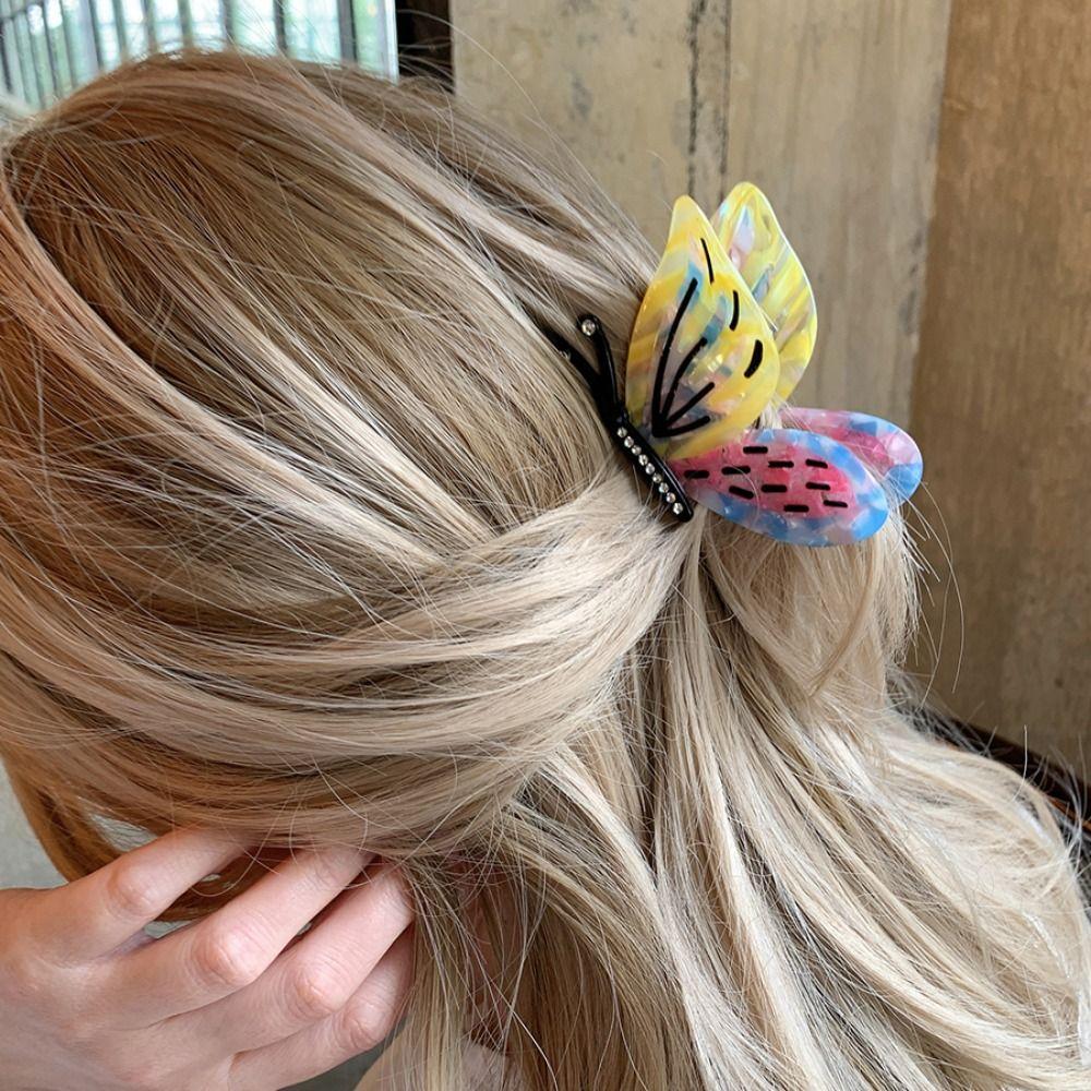 High Ponytail Clip Butterfly Acetate Hair Claw Korean Style French Shark Clip Daily
