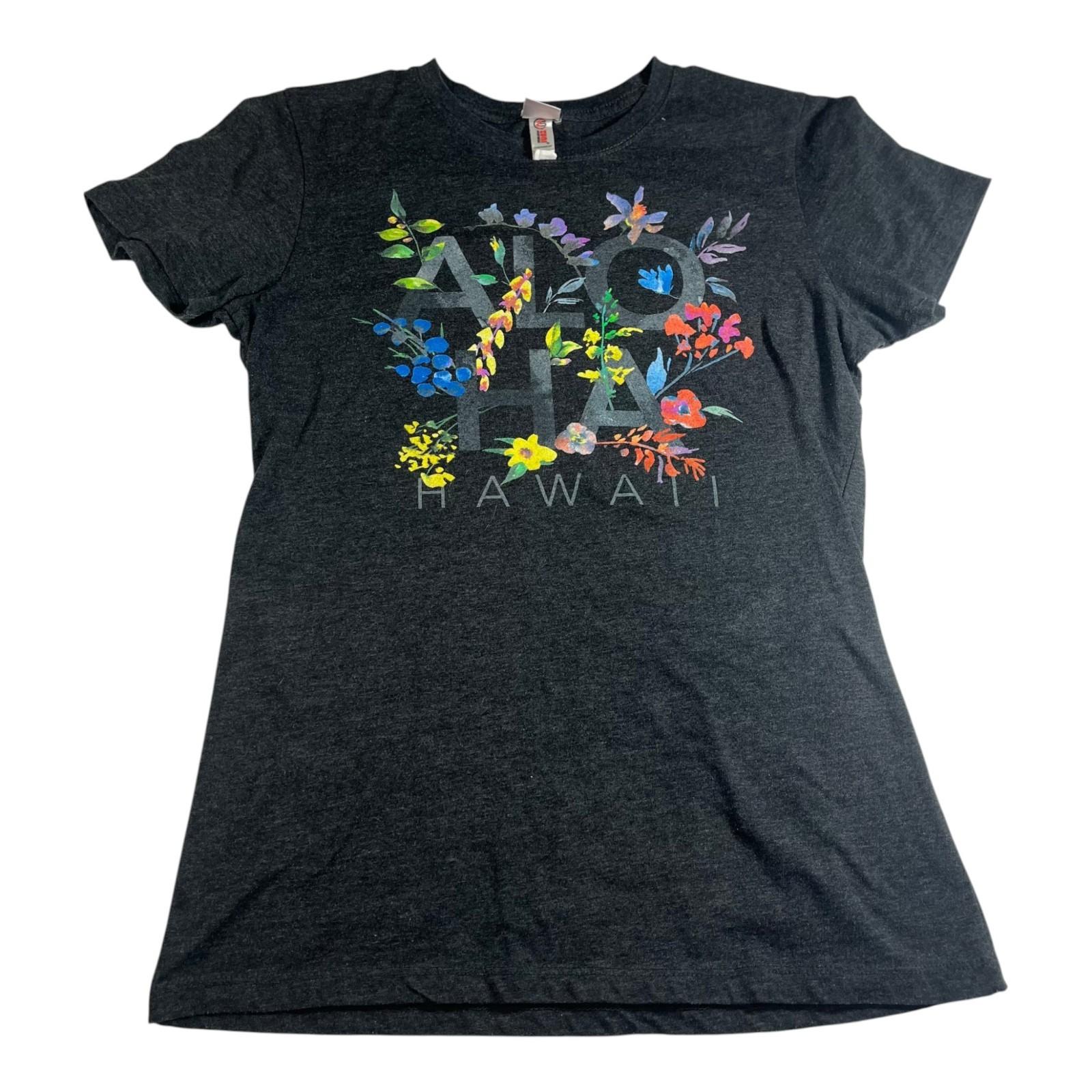 Island Girl Womens Graphic T Shirt Hawaii Floral Dark Gray Medium XXXXL