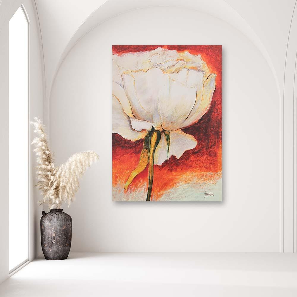 Canvas print Peony flower as painted