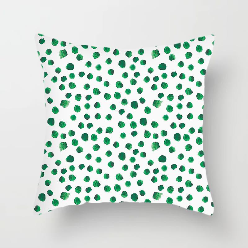 Green Cushion Cover Geometric Decor Living Room Office Sofa Pillowcase Home Decor Peach Skin Pillowcase