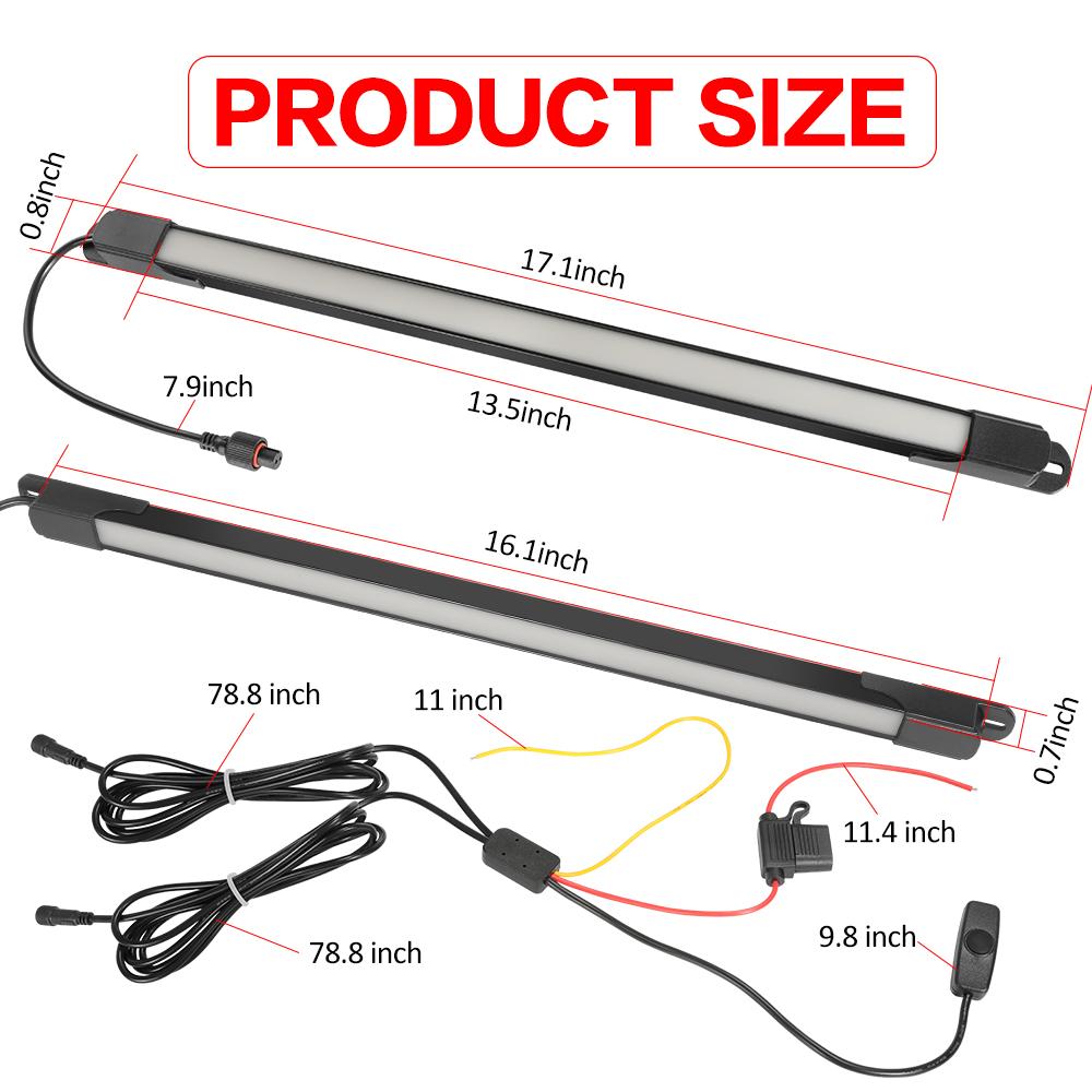 1IN1 2IN1 3IN1 LED Truck Bed Light Kit 66/132/198 White Waterproof LED Pickup Bed Lighting Rear Cargo Work Box Grill Accent Bar