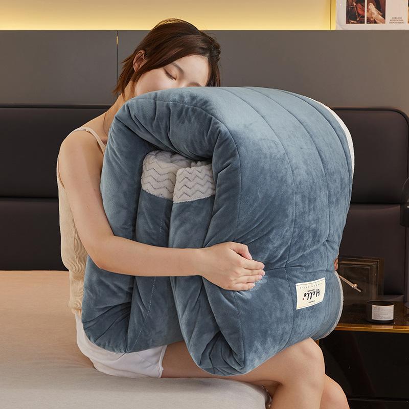 Autumn & Winter Quilt Lamb's Wool Quilt Thickened Soft Warm Blanket for Dormitory Bedding Keep Warm Bed Blankets Camping Double