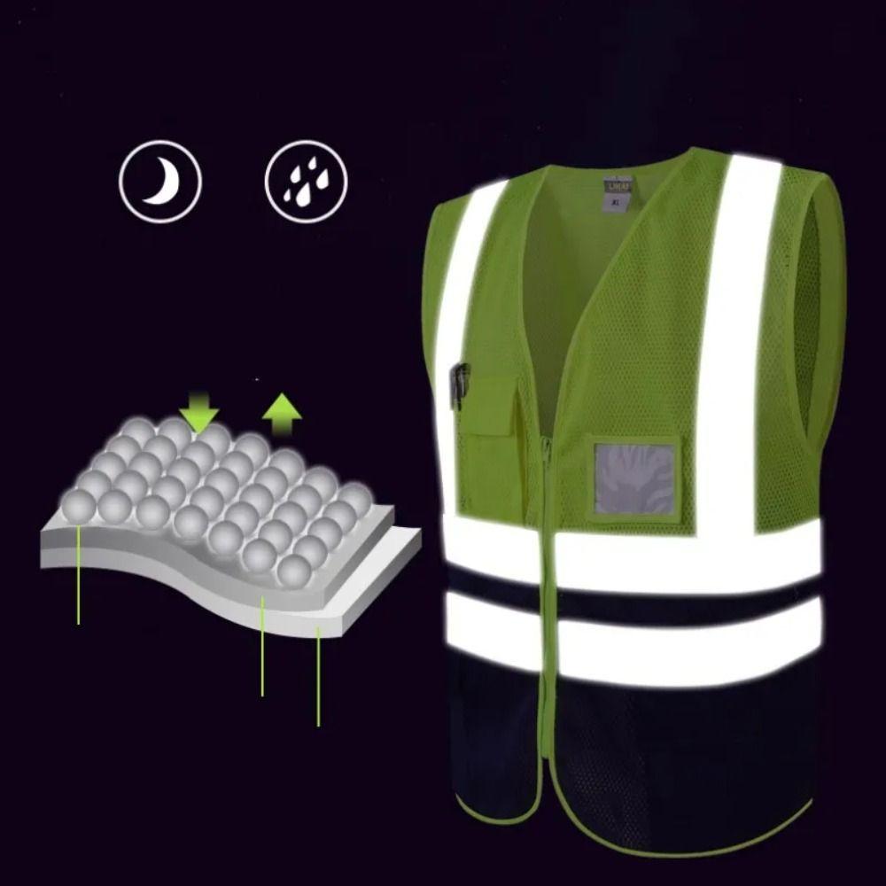 Breathable Security Vests High Visibility Workwear Uniforms Work Vest Running Cycling Sports