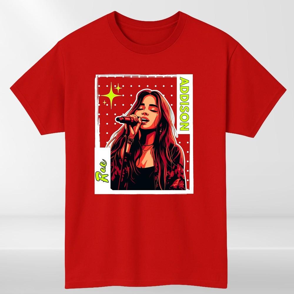Pop Star Inspired TShirt Black Red Graphic Concert Style Top S