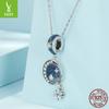 925 Sterling Silver Starry Sky Galaxy Pendant, Blue Meteor Diy Bracelet Beaded Accessories Scc2369