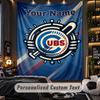 TapestryChicago Cubs Custom Name Text Personalized Wall Hanging Tapestry Home Wall Decor