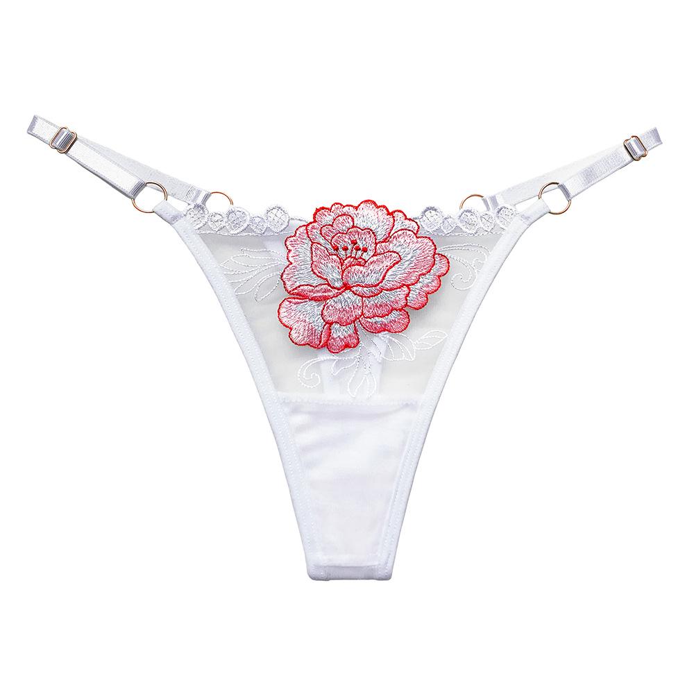 Mature Style Women's Breathable Mesh Low-Rise Adjustable Thong