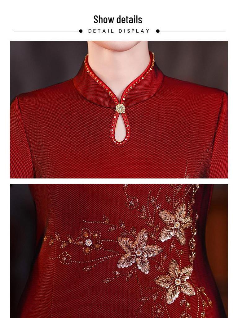 Elegant 2023 Summer Wedding Qipao Dress for Mother of the Bride