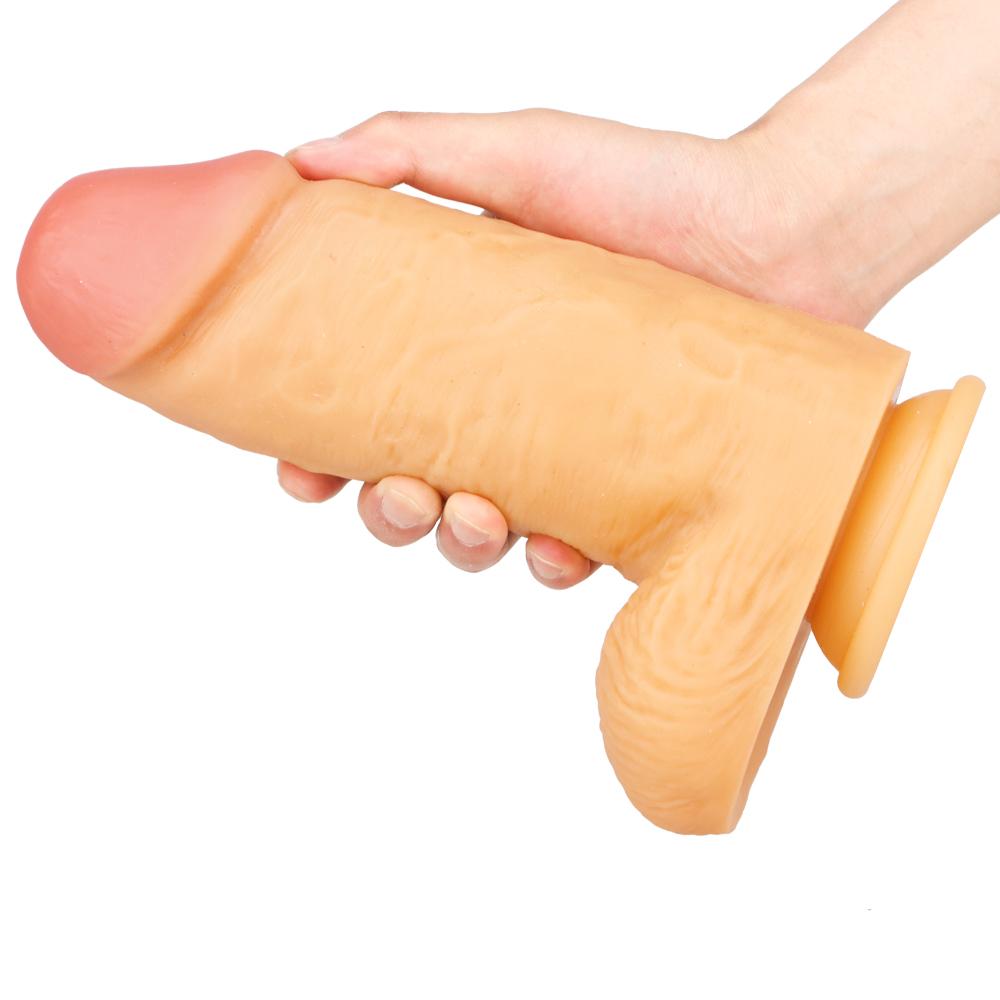 Obrovské dildo Tlustý penis Dvojitý silikonový penis Pro dospělé Sexuální hračky Pro ženu Vagina Anální Masturbace Měkký Realistický Velký penis