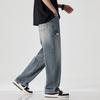 Jean Droit Homme Été Nouveau Américain Rétro High Street Grande Taille Ample Jambe Large