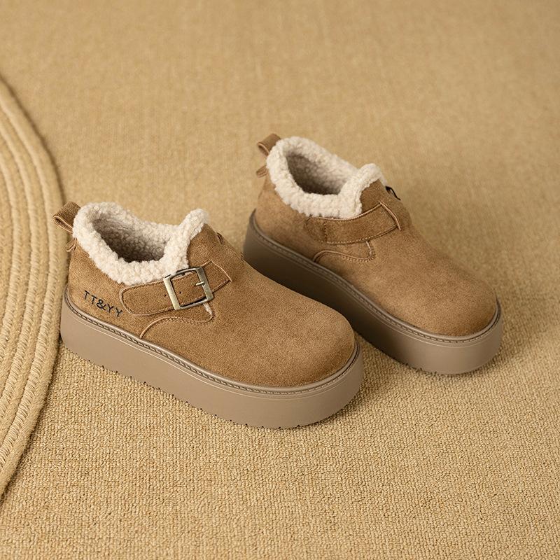 

Ботинки Boken на платформе женские зимние новые ленивые туфли бархатные теплые снежные хлопковые туфли женская мода 40 верблюд