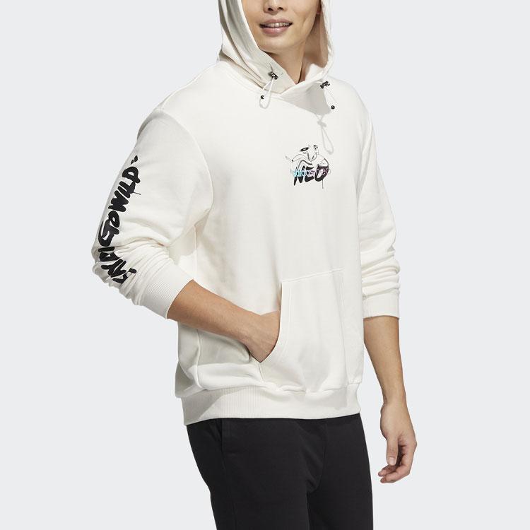 Adidas Neo Radio Graffiti Print Long Sleeve Hoodie Men Hoodie Beige HG9044